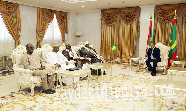 president du mauritanie avec le khalife cheikh ahmed tidiane niass